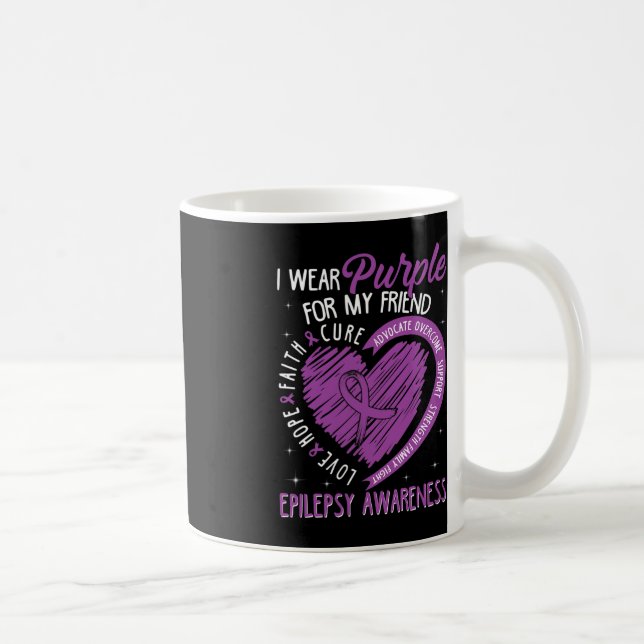 I Bära Lila för min vän Epilepsy Awareness Kid Kaffemugg (Höger)