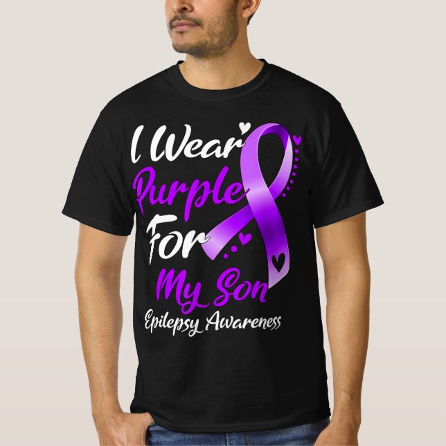 I Bära Lila för mina sonupplysningsgåvor om epilep T Shirt (Framsida)