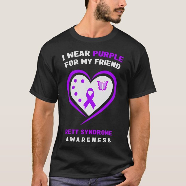 I Bära Lila för mina vänner Rett-syndrom Awarenes T Shirt (Framsida)