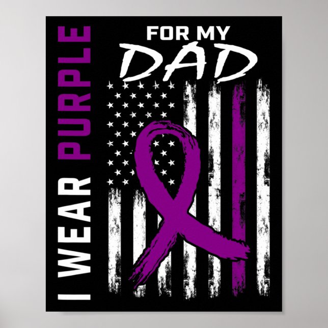 I Bära Lila för mitt Pappa- pankreascancerskydd Poster (Framsidan)