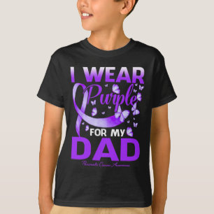 I Bära Lila för mitt Pappa- pankreascancerskydd T Shirt