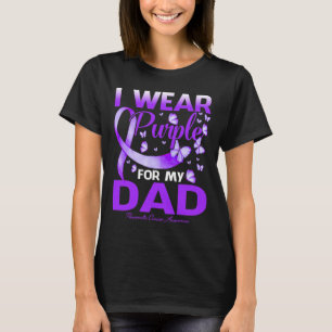I Bära Lila för mitt Pappa- pankreascancerskydd T Shirt