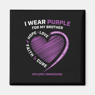 I Bära Lila for My Brother Epilepsy Awareness Ki Magnet