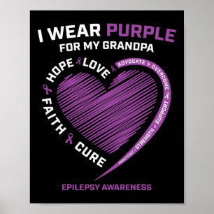 I Bära Lila for My Grandpa Epilepsy Awareness Ki Poster
