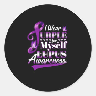 I Bära Lila for my Lupus Awareness Runt Klistermärke