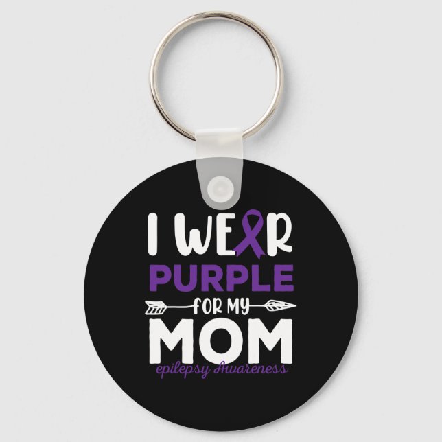 I Bära Lila for My Mamma Epilepsy Awareness Cites Nyckelring (Framsida)