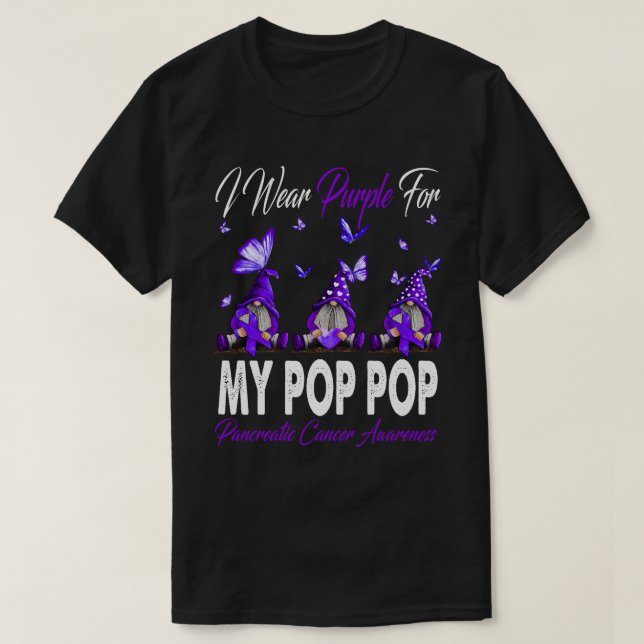 I Bära Lila för MY POP POP Pankreascancer Awa T Shirt (Design framsida)