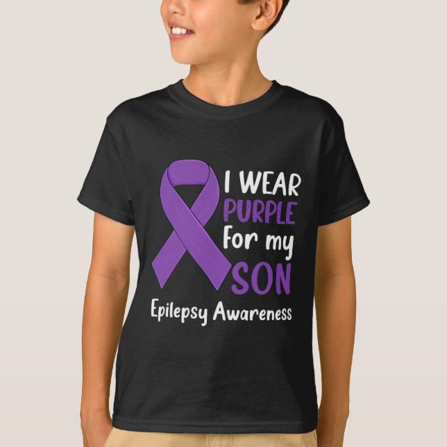 I Bära Lila for My Son Epilepsy Awareness Epilep T Shirt (Framsida)