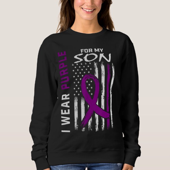 I Bära Lila for My Son Epilepsy Awareness Usa Fl T Shirt (Framsida)