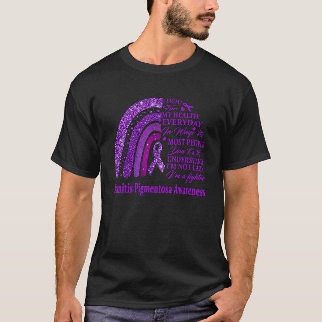 I Bära Lila for Retinitis Pigmentosa Awareness W T Shirt (Framsida)