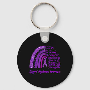 I Bära Lila for Sjograns syndrom Awareness Krig Nyckelring