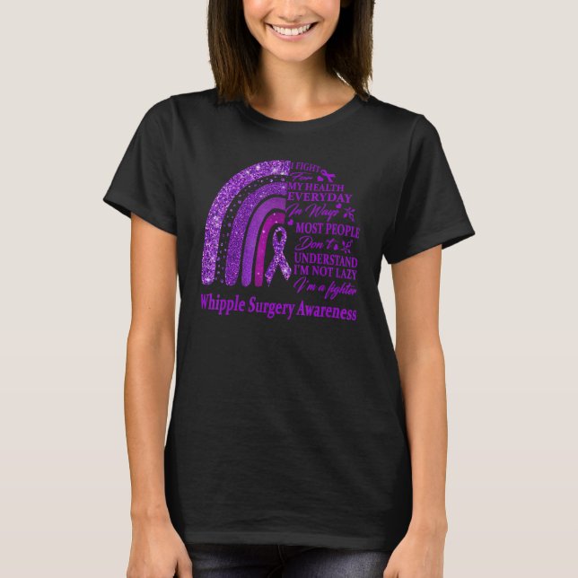 I Bära Lila for Whipple Surgery Awareness Warrio T Shirt (Framsida)