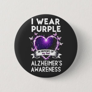 I Bära Lila in Memory for My Pappa Alzheimer Knapp