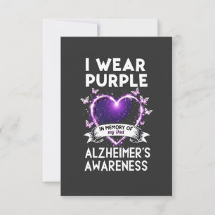 I Bära Lila in Memory for My Pappa Alzheimer Tack Kort