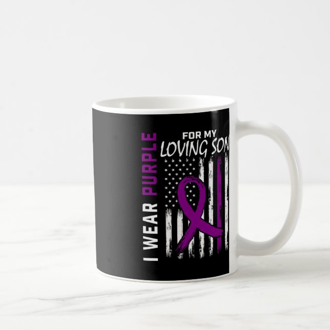 I Bära Lila Loving Son Epilepsy Awareness Americ Kaffemugg (Höger)