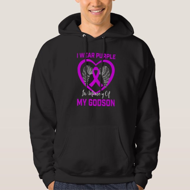 I Bära Lila till minne av Godson Epilepsy Awarene Hoodie (Framsida)