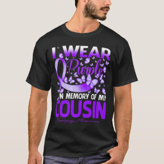 I Bära Lila till minne av min kusin epilepsiakrig T Shirt