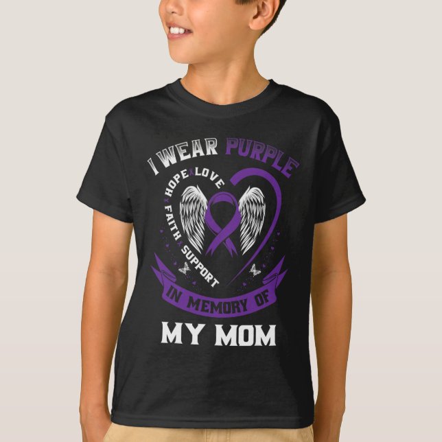 I Bära Lila till minne av min Mamma-epilepsiakware T Shirt (Framsida)