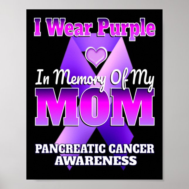 I Bära Lila till minne av min Mamma pankreascancer Poster (Framsidan)