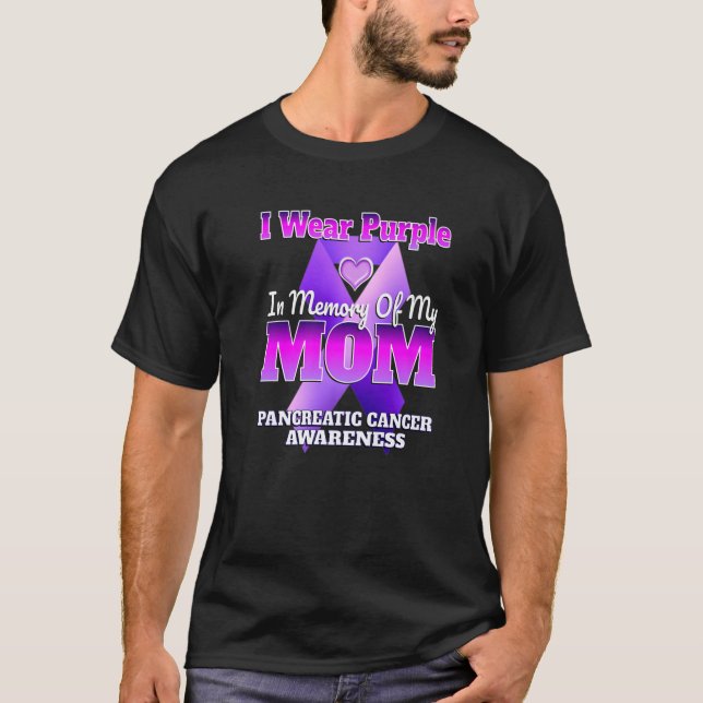 I Bära Lila till minne av min Mamma pankreascancer T Shirt (Framsida)