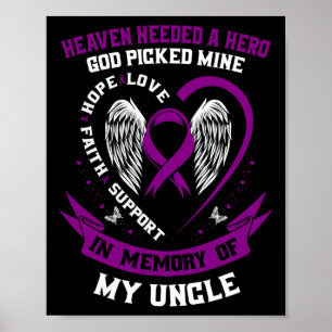I Bära Lila till minne av onkel pankreascancer Poster
