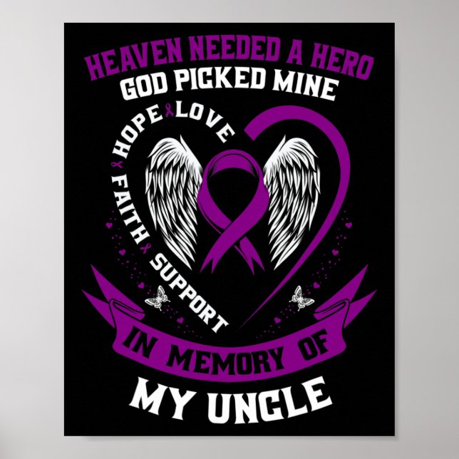 I Bära Lila till minne av onkel pankreascancer Poster (Framsidan)