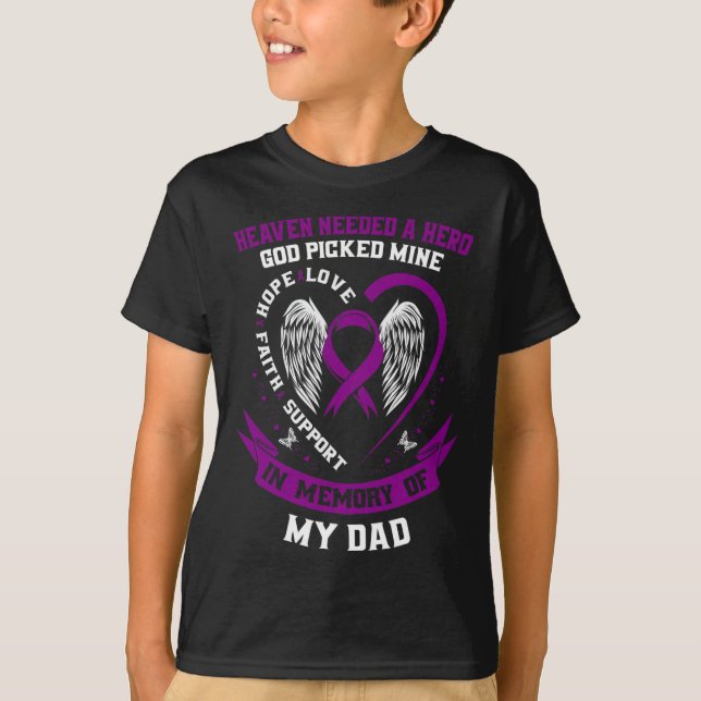 I Bära Lila till minne av Pappa pankreascancer A T Shirt (Framsida)