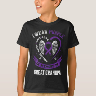 I Bära Lila till minne av Underbar morfar pankreas T Shirt