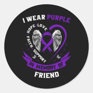 I Bära Lila till minnet av min Friend Pancreatic C Runt Klistermärke