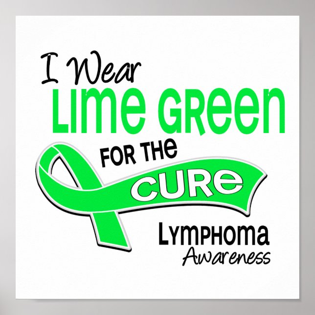 I Bära Lime Green 42 Cure Lymphoma Poster (Framsidan)