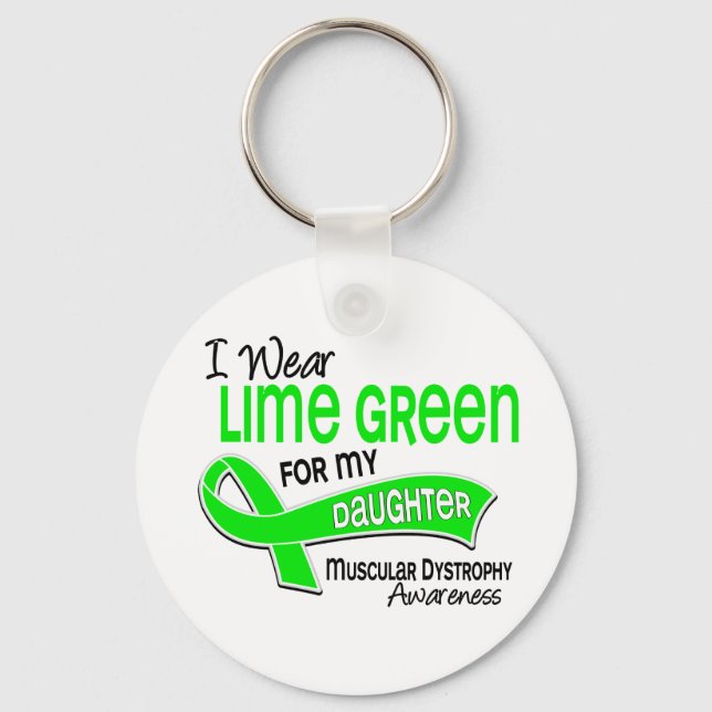 I Bära Lime Green 42 Dotmuskeldystrofi Nyckelring (Framsida)