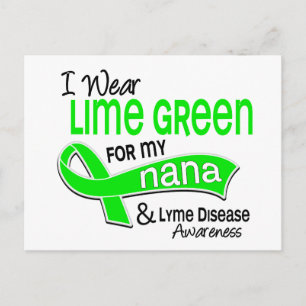 I Bära Lime Green 42 Nana Lyme Disease Vykort