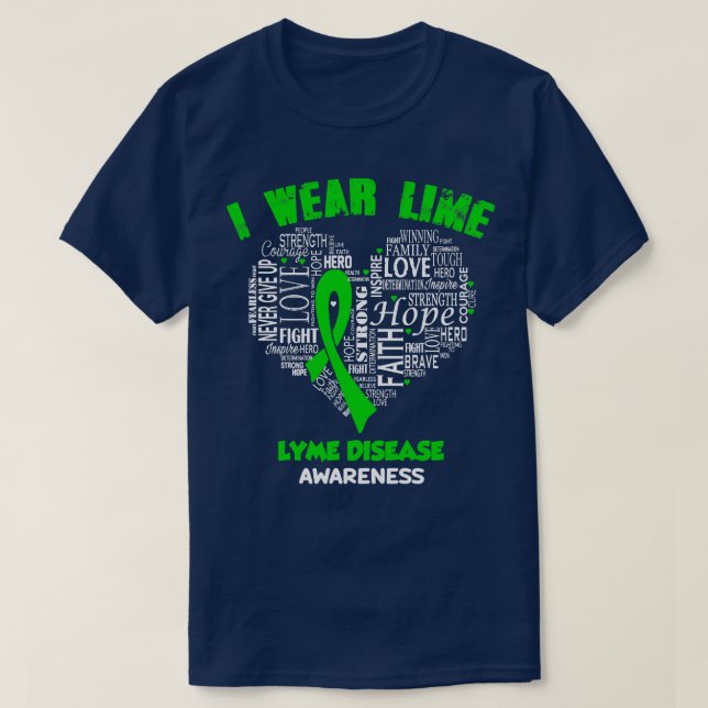I Bära Lime Green for Lyme Disease Awareness Faith T Shirt (Design framsida)