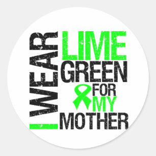 I Bära Lime Green för min Mor Lymphoma Runt Klistermärke