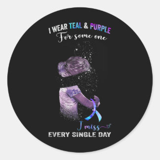 I Bära och Lila för förebyggande av självmord Runt Klistermärke