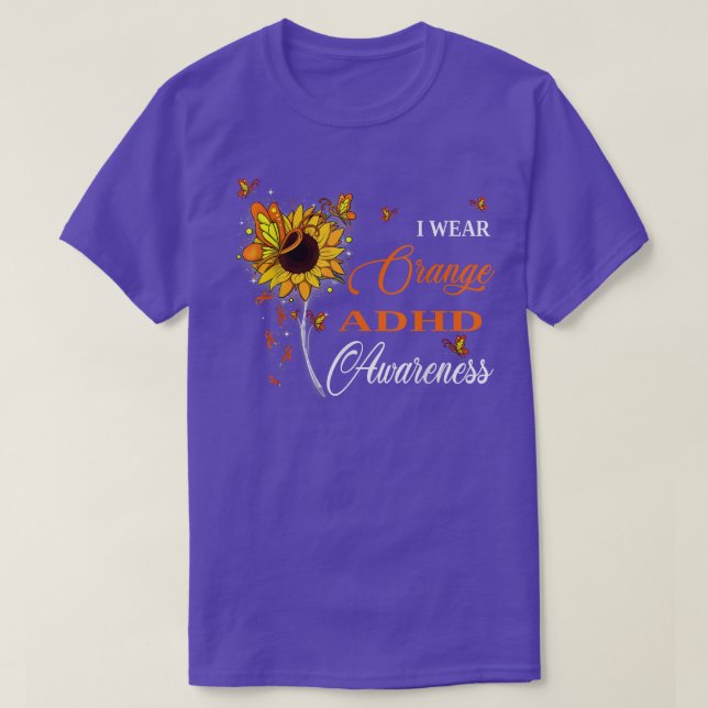 I Bära Orange ADHD Awareness Solros T Shirt (Design framsida)