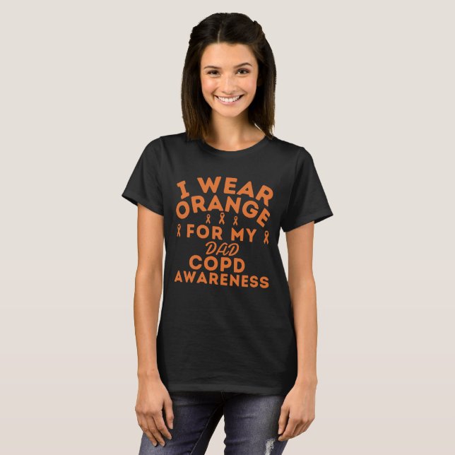 I Bära Orange för  för min Pappa-KOL-medvetenhet T Shirt (Hel framsida)