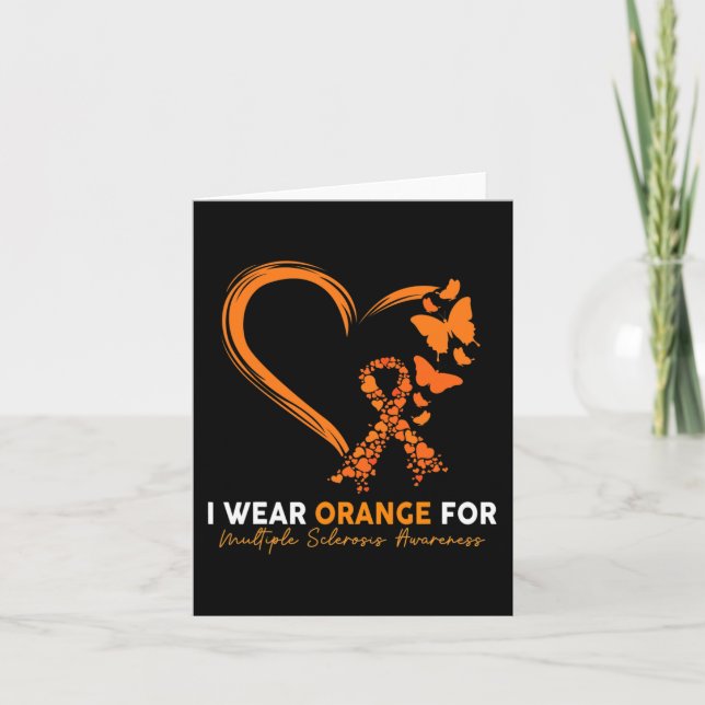 I Bära Orange for Många Sclerosis Awareness Kort (Framsida)