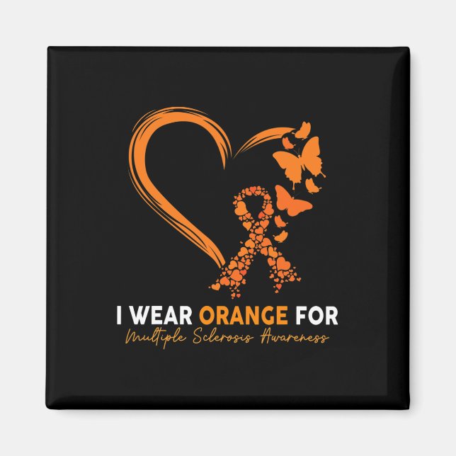 I Bära Orange for Många Sclerosis Awareness Magnet (Framsidan)