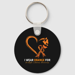 I Bära Orange for Många Sclerosis Awareness Nyckelring