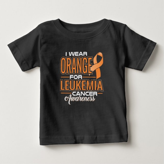 I Bära Orange för medvetenhet om leukemi cancer T Shirt (Framsida)