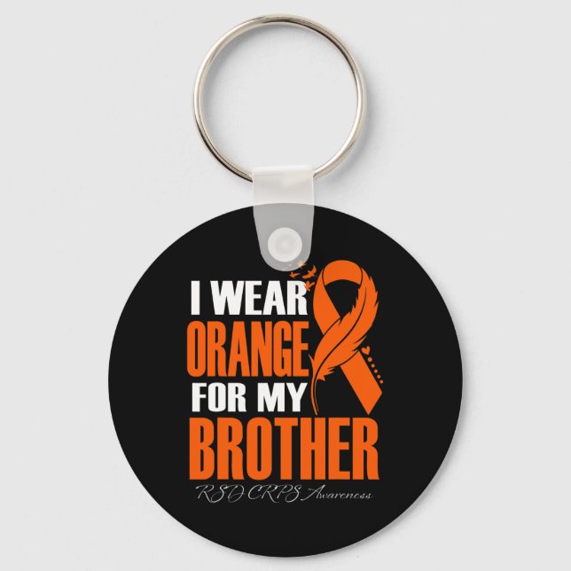 I Bära Orange för min broder RSD Crps Awareness Fe Nyckelring (Framsida)