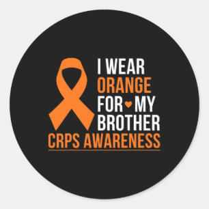 I Bära Orange för min broder RSD Crps Awareness Mo Runt Klistermärke