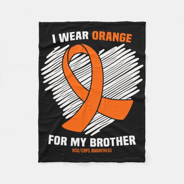 I Bära Orange för min broderradarkunskap Fleecefilt (Framsidan)