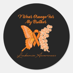 I bära Orange för min bror - Leukemi Awareness Runt Klistermärke