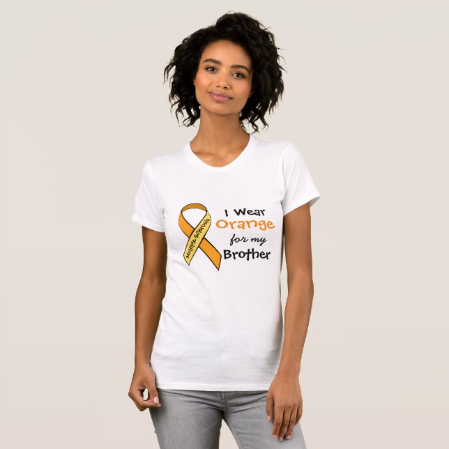 I Bära Orange för min Brother MS Awareness Shirt Tee (Hel framsida)