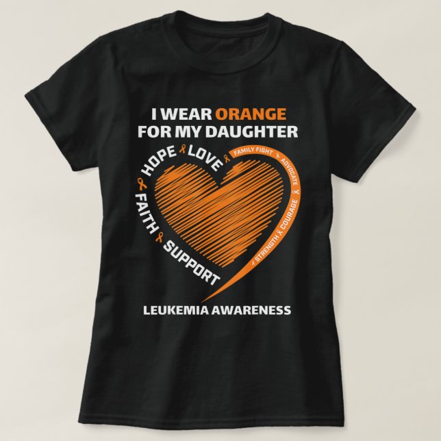 I bära Orange för min doktor Leukemias medvetenhet T Shirt (Design framsida)