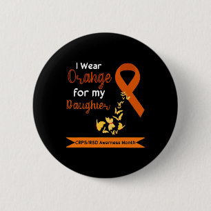 I Bära Orange för min dotter Crpssd Awareness Mo Knapp