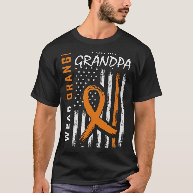 I Bära Orange för min farmaceutisk leukemi Cancer  T Shirt (Framsida)