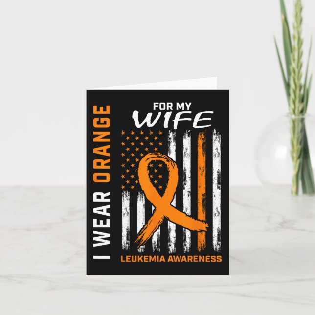 I Bära Orange för min fru Leukemia Awareness Ameri Kort (Framsida)